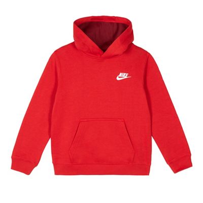 Nike Boys' red logo hoodie